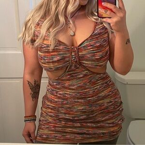 boho cut out summer dress